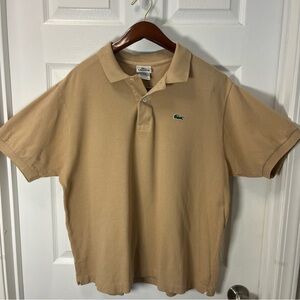 Lacoste Men's Beige Polo Shirt Size 7